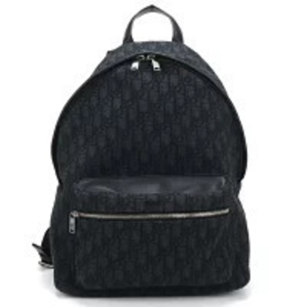Christian Dior Backpack Oblique Rider Black Travel Bag Cool